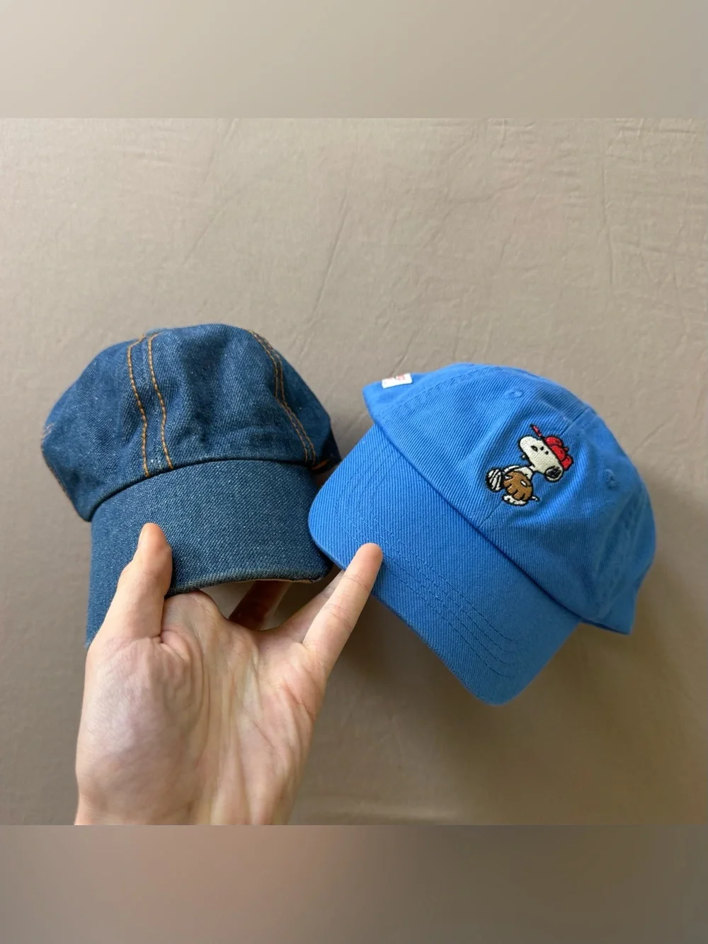 Kids Denim & Snoopy Baseball Cap Bundle